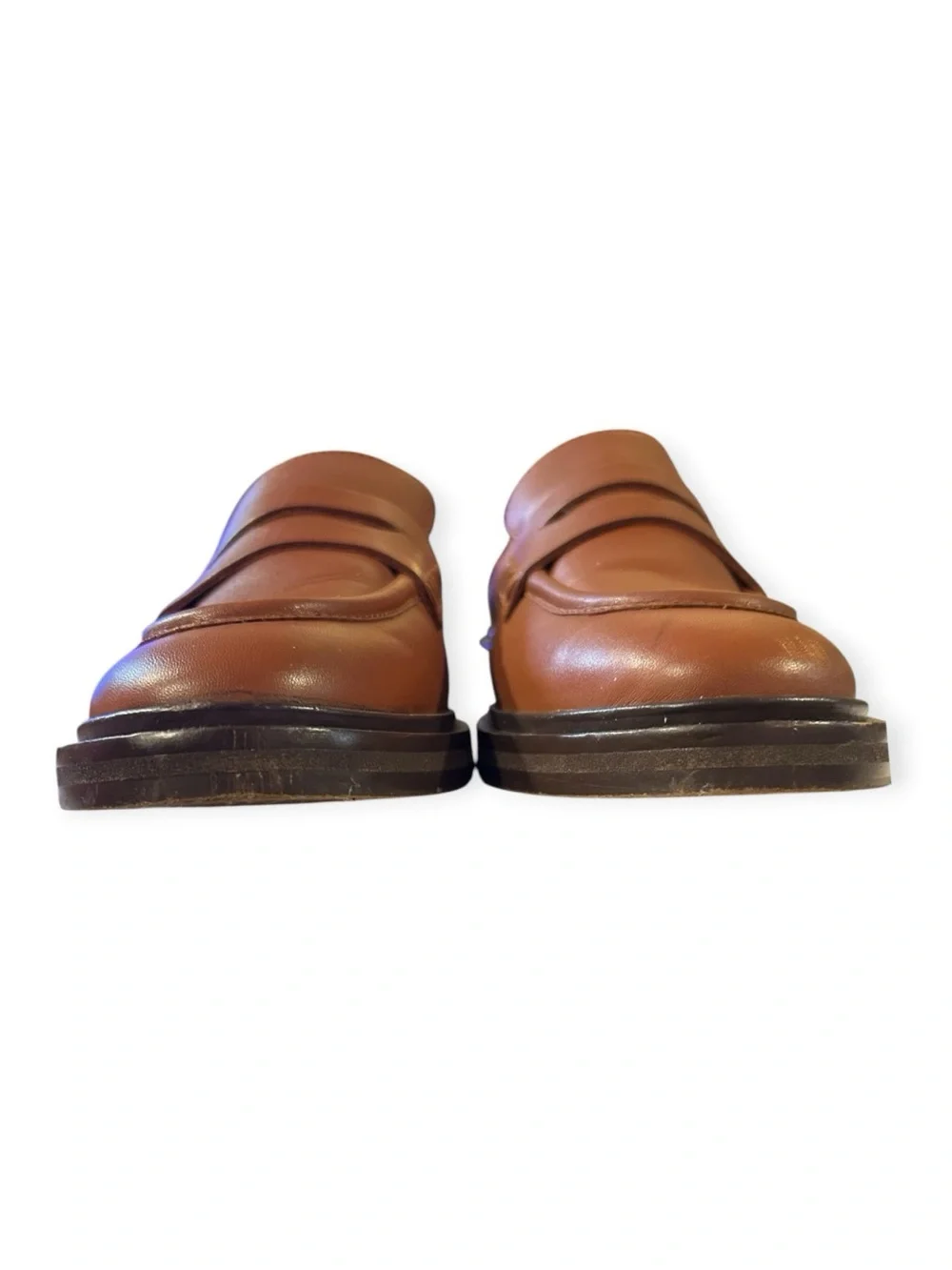 Madewell Women's Tan Leather Penny Loafers